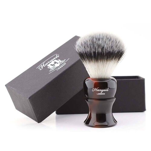 Haryali's Glory Synthetic Silvertip Shaving Brush - No Customization - Red & Black