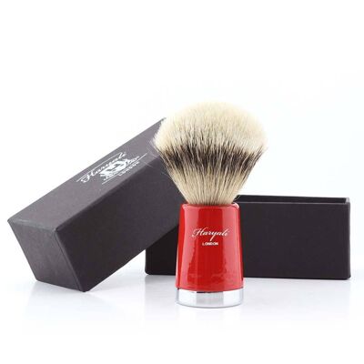 Super Taper Silvertip Badger Shaving Brush - No Customization - Red