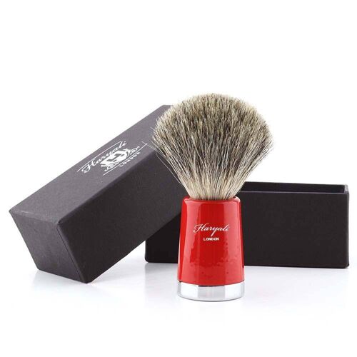 Super Taper Super Badger Shaving Brush - No Customization - Red