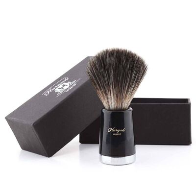 Super Taper Synthetic Black Hair Shaving Brush - No Customization - Black