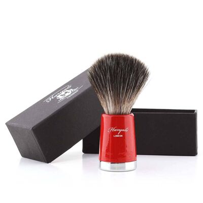 Super Taper Synthetic Black Hair Shaving Brush - No Customization - Red