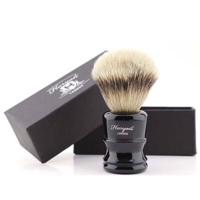 Haryali's Legend Silvertip Badger Shaving Brush - No Customization - Black