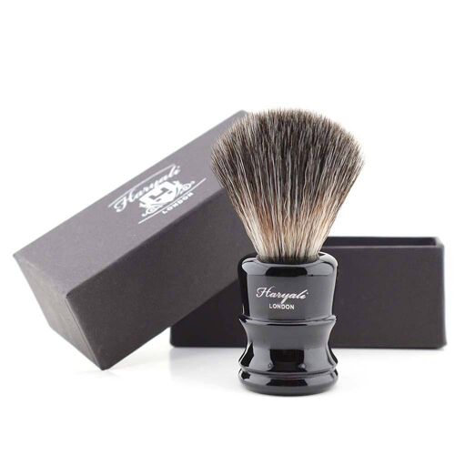 Haryali's Legend Synthetic Black Hair Shaving Brush - No Customization - Black