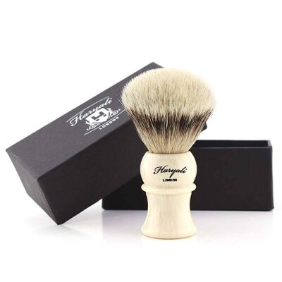 Haryali's Petite Silvertip Badger Shaving Brush - No Customization - Ivory