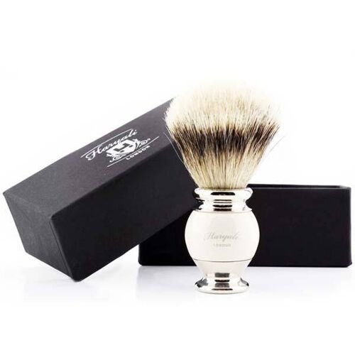 Haryali's Vase Silvertip Badger Shaving Brush - No Customization - Ivory