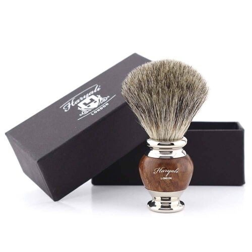 Haryali's Vase Super Badger Shaving Brush - No Customization - Wood