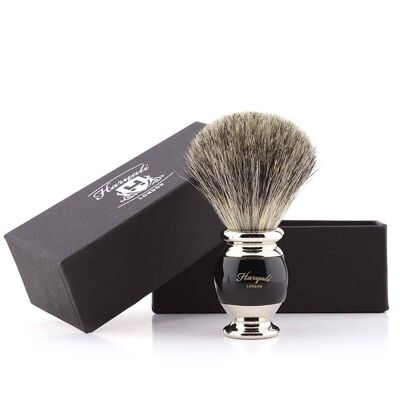 Haryali's Vase Super Badger Shaving Brush - No Customization - Black