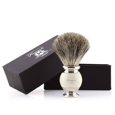Haryali's Vase Super Badger Shaving Brush - No Customization - Ivory