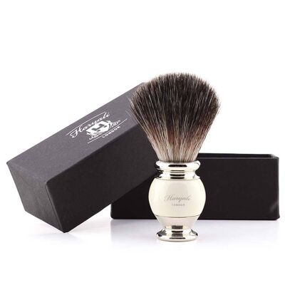 Haryali's Vase Synthetic Black Hair Shaving Brush - No Customization - Ivory