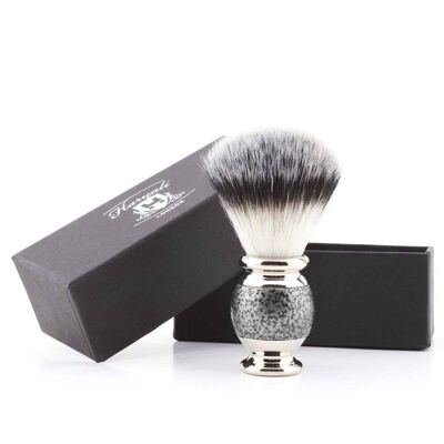 Haryali's Vase Synthetic Silvertip Shaving Brush - No Customization - Silver Antique