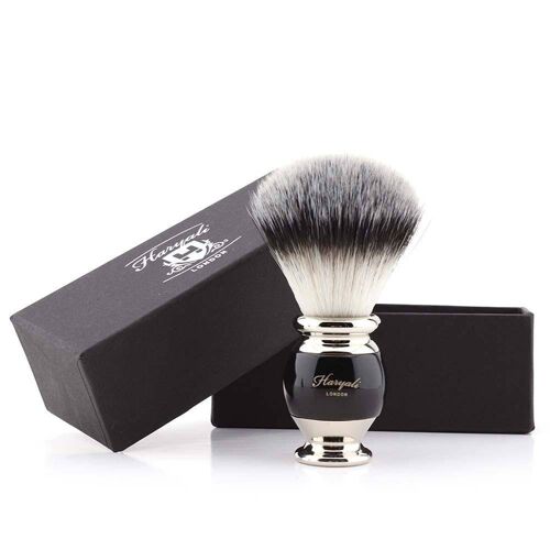 Haryali's Vase Synthetic Silvertip Shaving Brush - No Customization - Black