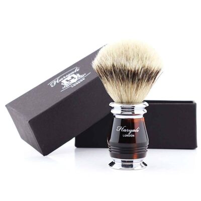 Haryali's Grove Silvertip Badger Shaving Brush - No Customization - Red & Black