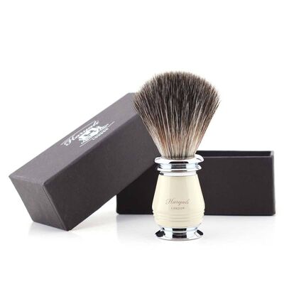 Haryali's Grove Synthetic Black Hair Shaving Brush - No Customization - Ivory