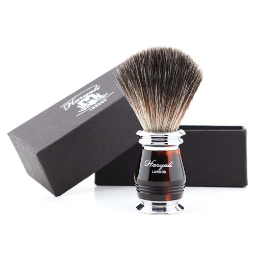 Haryali's Grove Synthetic Black Hair Shaving Brush - No Customization - Red & Black