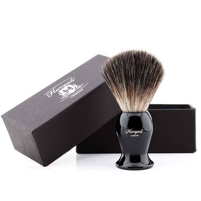 Haryali's Grace Synthetic Black Hair Shaving Brush - No Customization - Black