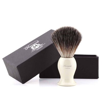 Haryali's Grace Synthetic Black Hair Shaving Brush - No Customization - Ivory