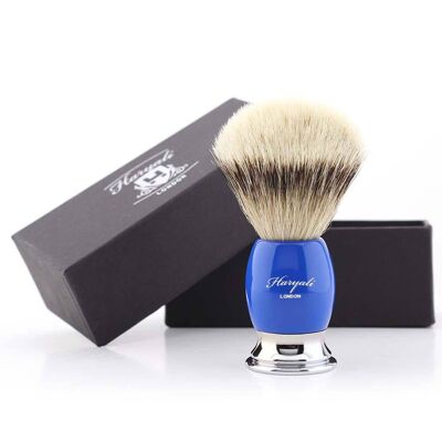 Haryali's Thunder Silvertip Badger Shaving Brush - No Customization - Blue