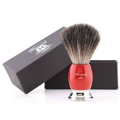 Haryali's Thunder Synthetic Black Hair Shaving Brush - No Customization - Red