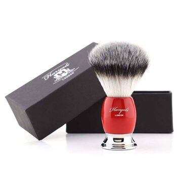 Blaireau de Rasage Synthétique Silvertip Haryali's Thunder - Pas de Personnalisation - Rouge