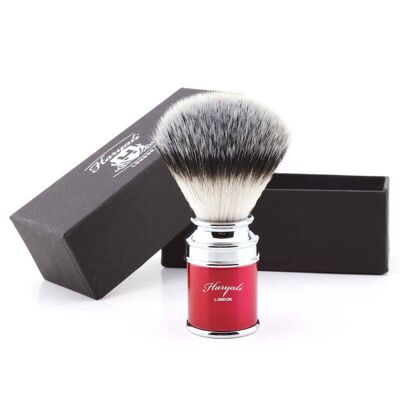 Haryali's Drum Synthetic Silvertip Shaving Brush - No Customization - Red