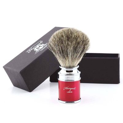 Haryali's Drum Super Badger Shaving Brush - No Customization - Red