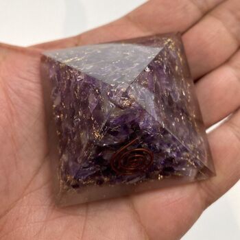 Pyramide de guérison Orgone Reiki, améthyste, 5,5 cm 3