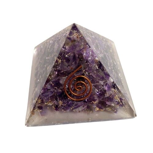 Orgone Reiki Healing Pyramid, Amethyst, 5.5cm