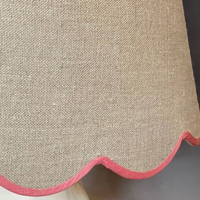 Pink Linen Scallop Lampshade , 25cm