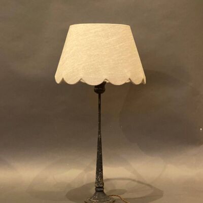 Plain Linen Scallop Lampshade , 15cm