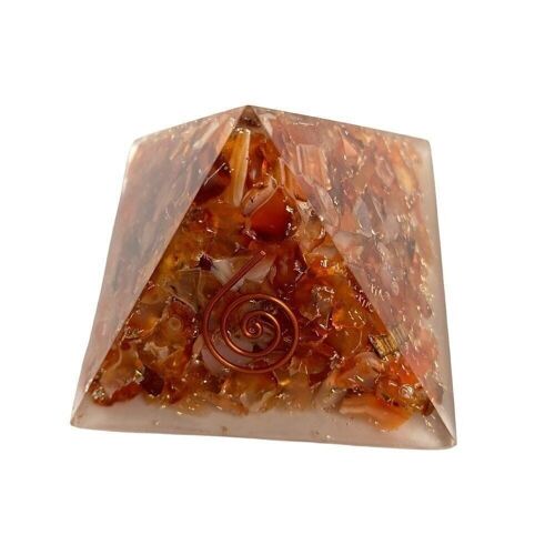 Orgone Reiki Healing Pyramid, Red Carnelian, 5.5cm