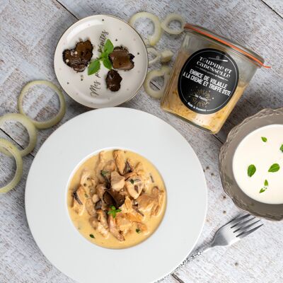 Tagliata di pollo con panna e tartufo estivo