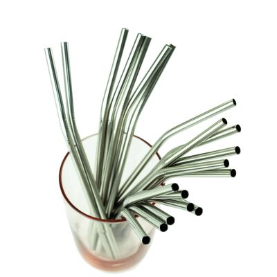 Reusable Stainless Steel Straw GREEN – Angled