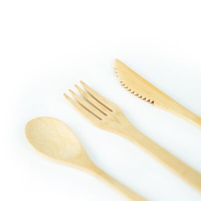 Bamboo Cutlery Set: 16cms in length