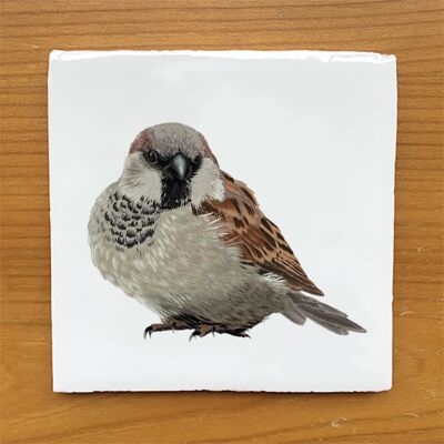 House Sparrow E – Vintage Style Tile
