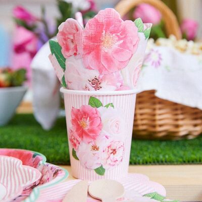 A Very English Rose Paper Party Cups (x8)