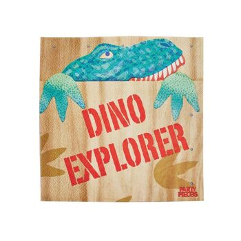 Serviettes de fête en papier Dino Explorer (x16) 2