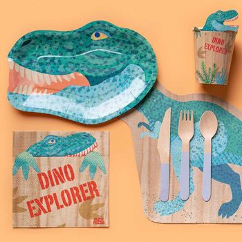 Assiettes en papier Dino Explorer (x8) 3