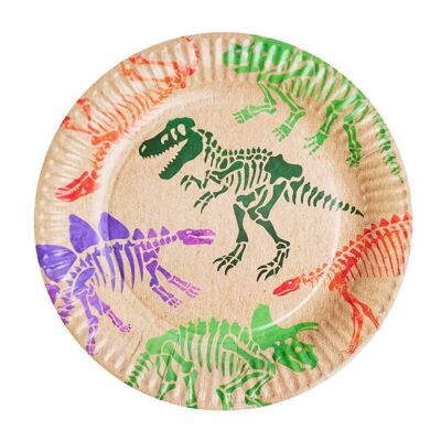Platos de fiesta de papel Ecosaurus (x8)