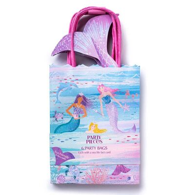 Bolsas de papel para fiestas Queen of the Sea con tarjetas de información sobre la vida marina (x6)