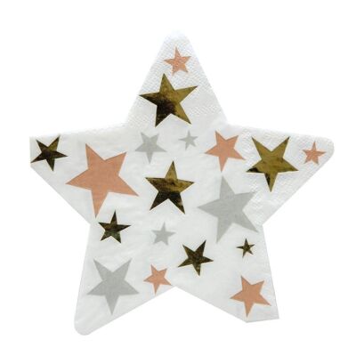 Servilletas de papel para fiestas con forma de estrella (x16)