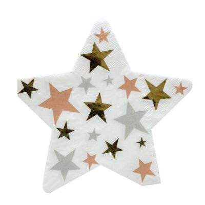 Serviettes de fête en papier en forme d'étoile (x16)