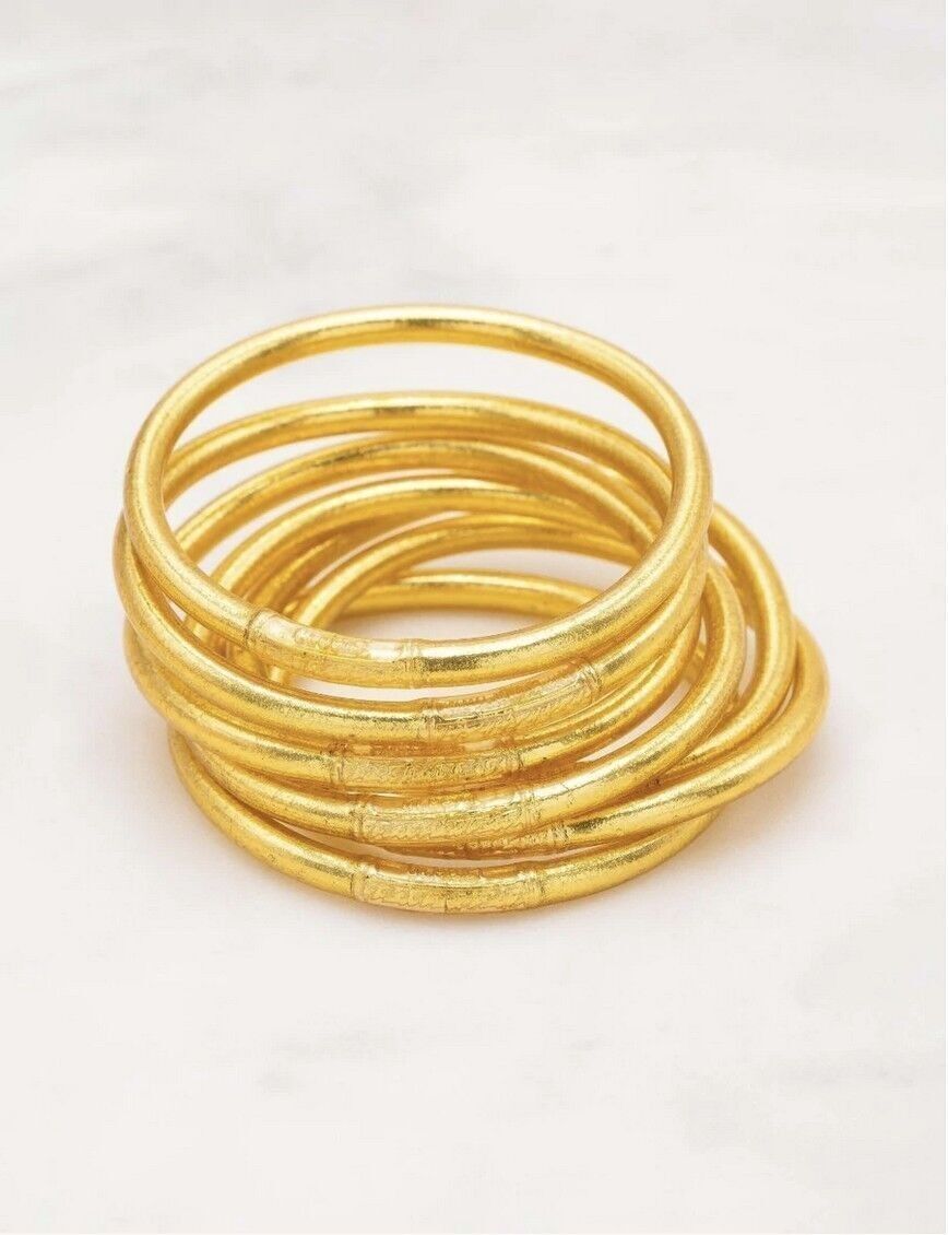Bracciale rigido buddista spesso con mantra taglia XS - Oro