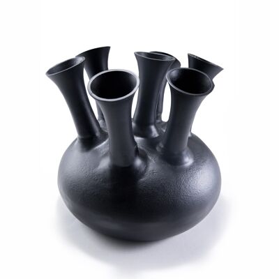7 Mouth Vase Matt Black