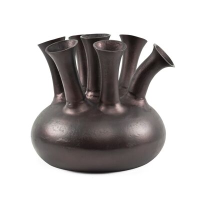 7 Mouth Vase Brown/copper