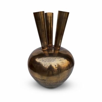 3 Mouth Vase Oval Bronze/Gold