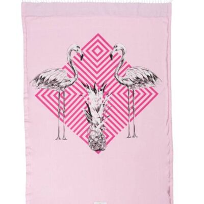 Mycha Ibiza – strandlaken – strandhanddoek – kikoy – flamingo – roze – 100% katoen