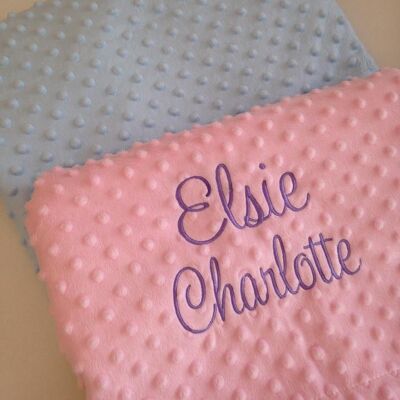 Personalised Bobble style blanket - Pink