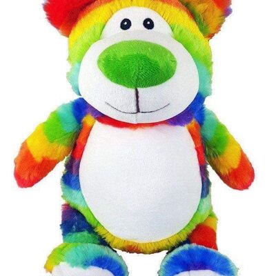 Personalised rainbow bear cubbie