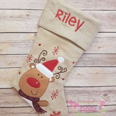 Personalised deluxe reindeer stocking