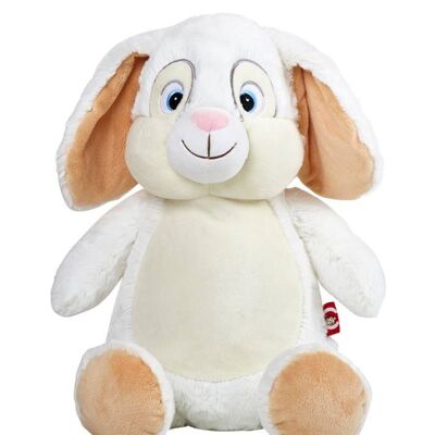 Personalised white bunny cubbie - Add ribbon bow (+£1)
